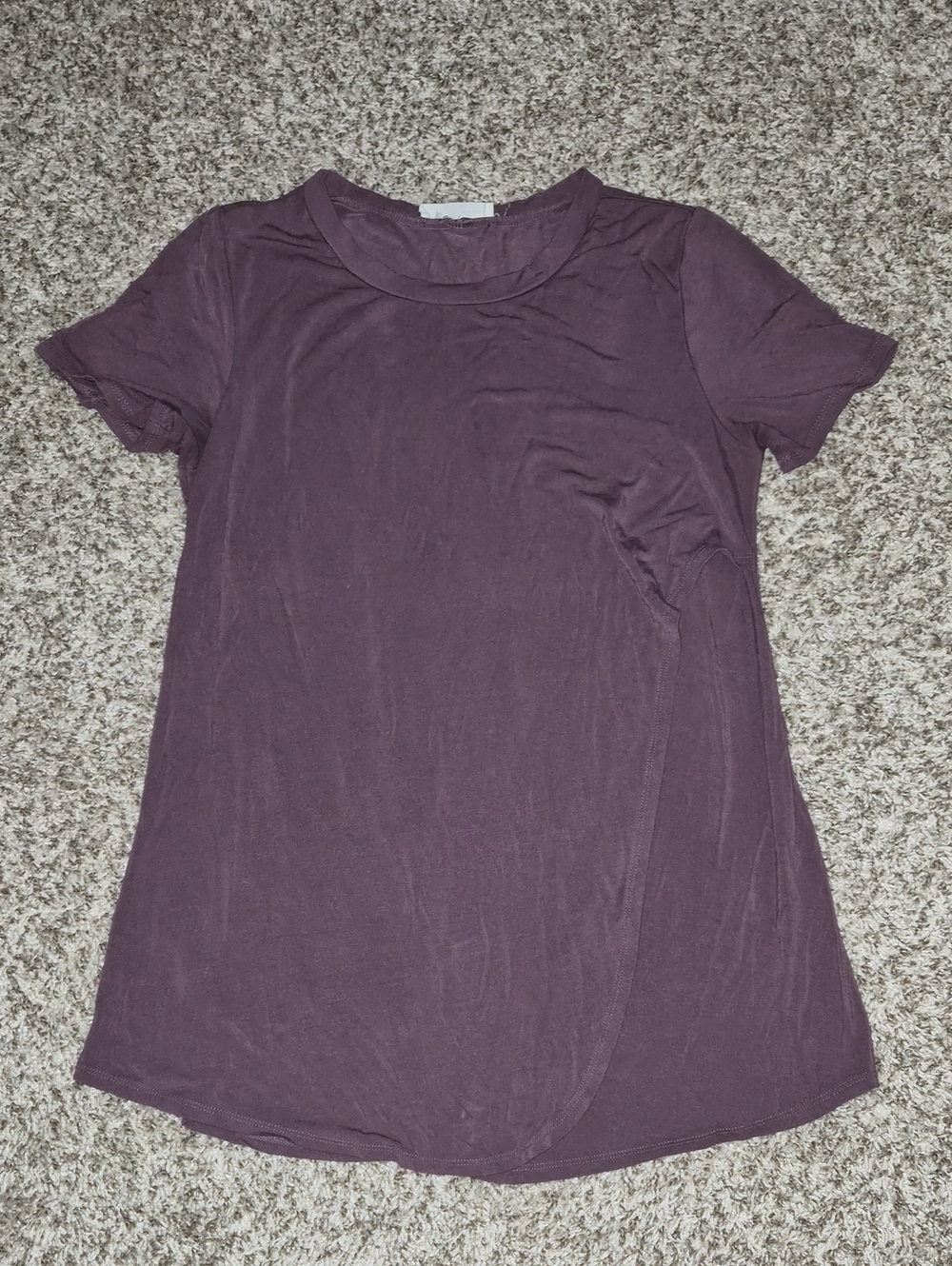 Hello MIZ Maternity Short Sleeve Tunic Top in Plum